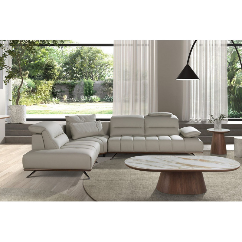 LUMERA prémium bőr sarokkanapé - balos kivitel