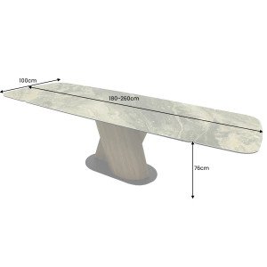 ELEMENTS bővíthető kerámia étkezőasztal - beige - 180-260cm