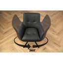 SIGNATURE design forgatható szék - valódi bőr - fekete