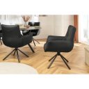 SIGNATURE design forgatható szék - valódi bőr - fekete
