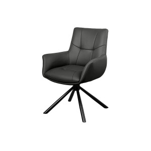 SIGNATURE design forgatható szék - valódi bőr - fekete