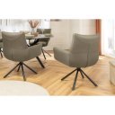 SIGNATURE design forgatható szék - valódi bőr - taupe