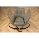 SIGNATURE design forgatható szék - valódi bőr - taupe