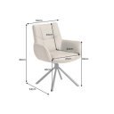 SIGNATURE design forgatható szék - valódi bőr - taupe