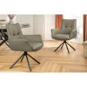 SIGNATURE design forgatható szék - valódi bőr - taupe