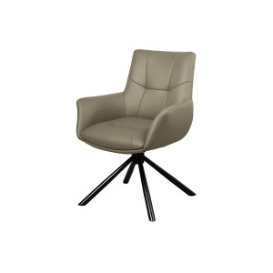 SIGNATURE design forgatható szék - valódi bőr - taupe