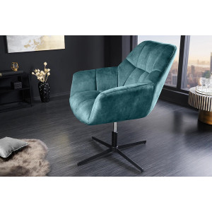 PAPILLON design bársony fotel - türkiz