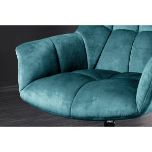 PAPILLON design bársony fotel - türkiz