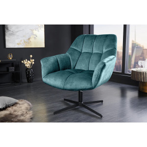 PAPILLON design bársony fotel - türkiz INVICTA