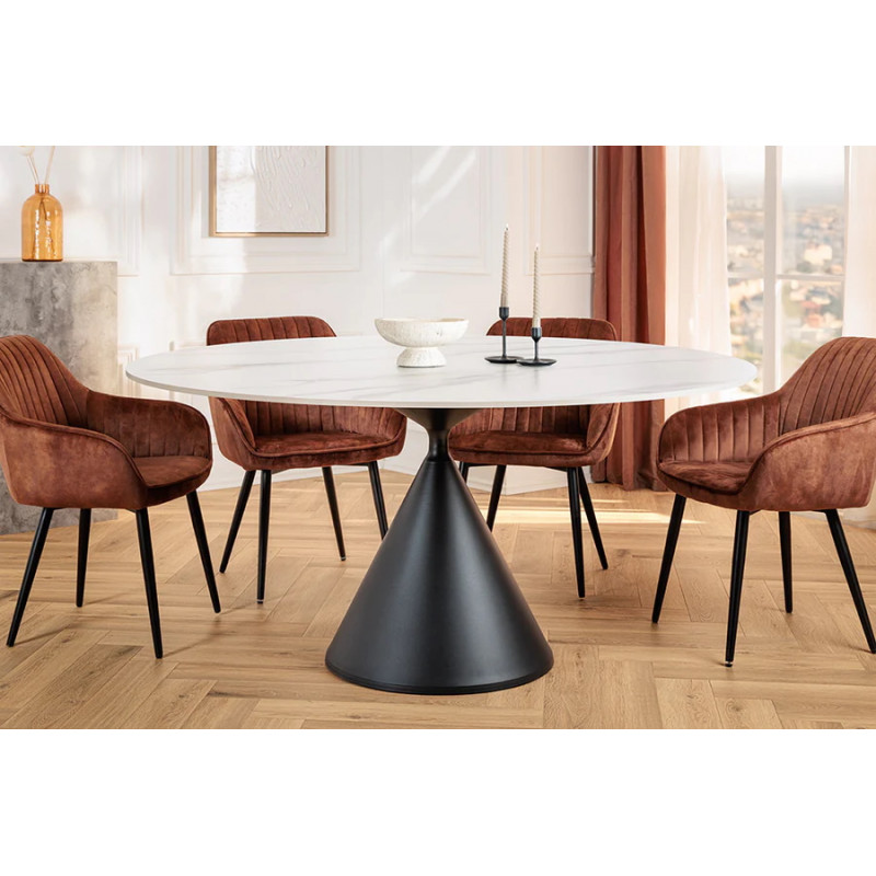 SIGNATURE design kerek étkezőasztal - 135cm - fehér