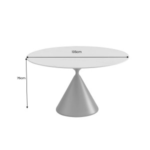 SIGNATURE design kerek étkezőasztal - 135cm - szürke