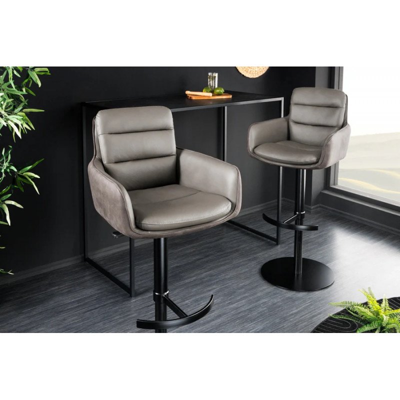 BIG GEORGE prémium bőr bárszék - taupe