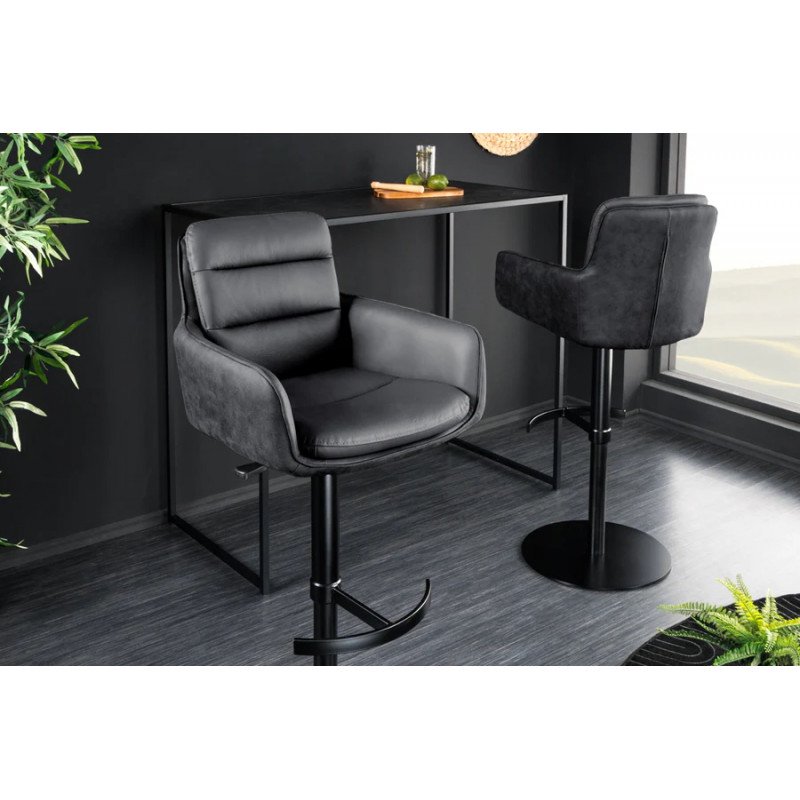 BIG GEORGE prémium bőr bárszék - antracit