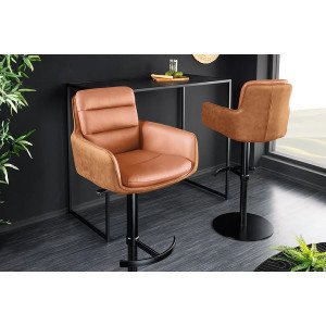 BIG GEORGE prémium bőr bárszék - barna INVICTA