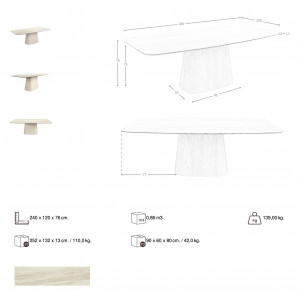 SCULPTURA prémium kerámia étkezőasztal - 240cm