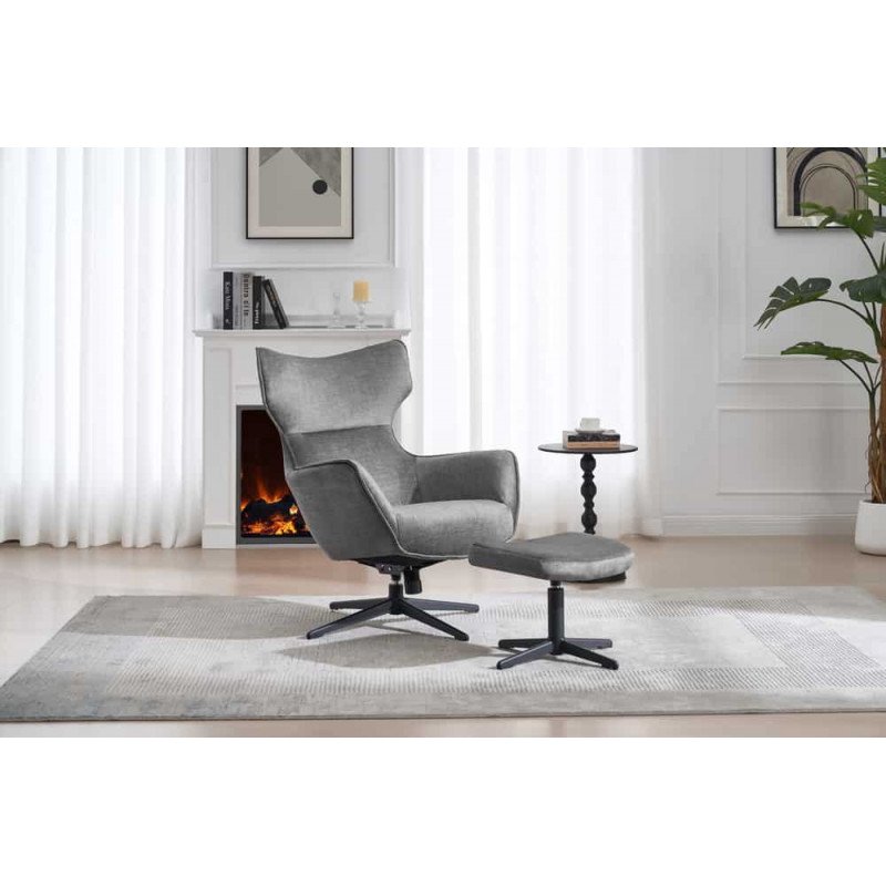 VOGUE design bársony fotel - szürke