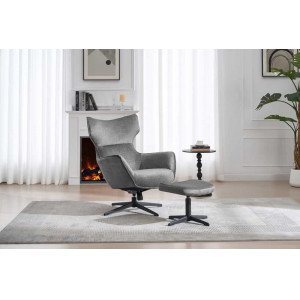 VOGUE design bársony fotel - szürke INVICTA
