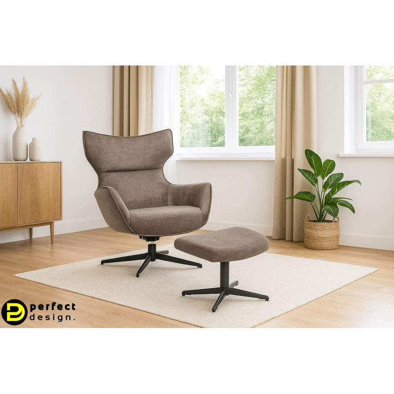 VOGUE design bársony fotel - taupe