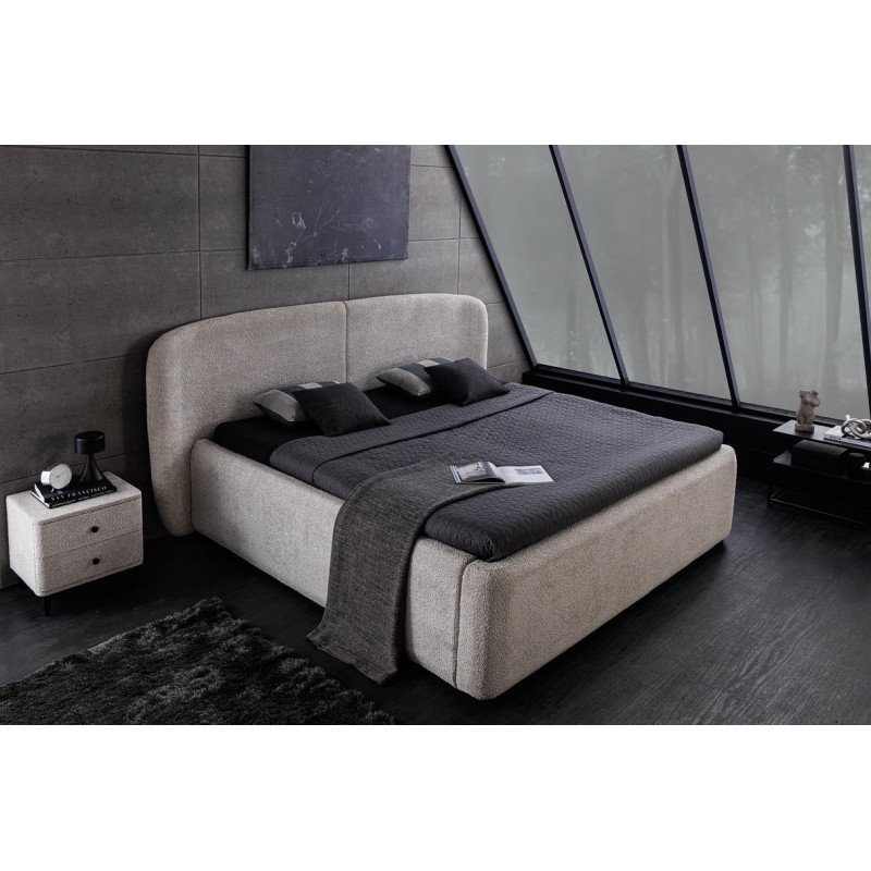 ART DECO exkluzív boucle ágykeret - 180x200cm - szürke