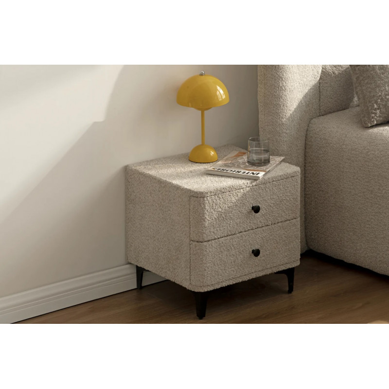 ART DECO exkluzív boucle éjjeliszekrény - szürke ART DECO exkluzív boucle éjjeliszekrény - szürke