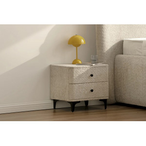 ART DECO exkluzív boucle éjjeliszekrény - szürke