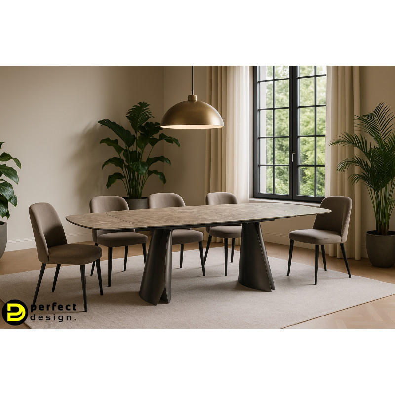 PATAGONIA design kerámia bővíthető étkezőasztal - 180-260cm - szürke