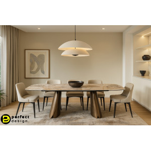 PATAGONIA design kerámia bővíthető étkezőasztal - 180-260cm - beige BIZZOTTO