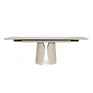 SOLENTE design kerámia bővíthető étkezőasztal - 180-240cm - beige