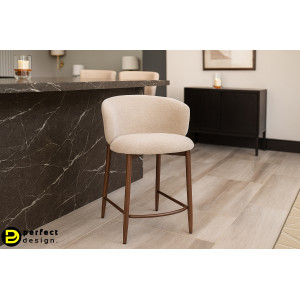 MAREN modern boucle bárszék - beige/terrakotta