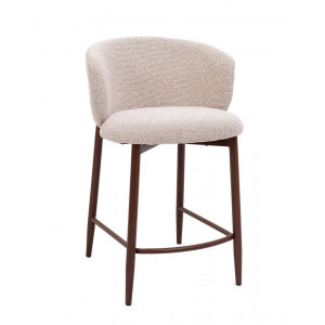 MAREN modern boucle bárszék - beige/terrakotta