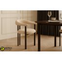 GIUDITTA modern boucle szék - szürke/beige