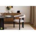 GIUDITTA modern boucle szék - szürke/beige