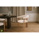 GIUDITTA modern boucle szék - szürke/beige