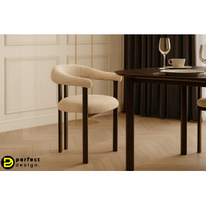 GIUDITTA modern boucle szék - szürke/beige