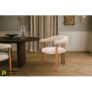 GIUDITTA modern boucle szék - szürke/beige