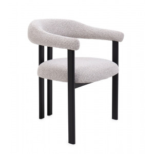 GIUDITTA modern boucle szék - szürke/beige