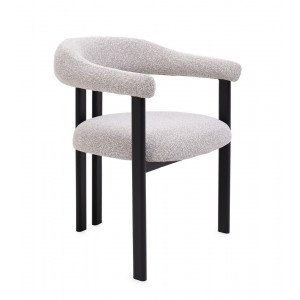 GIUDITTA modern boucle szék - szürke/beige