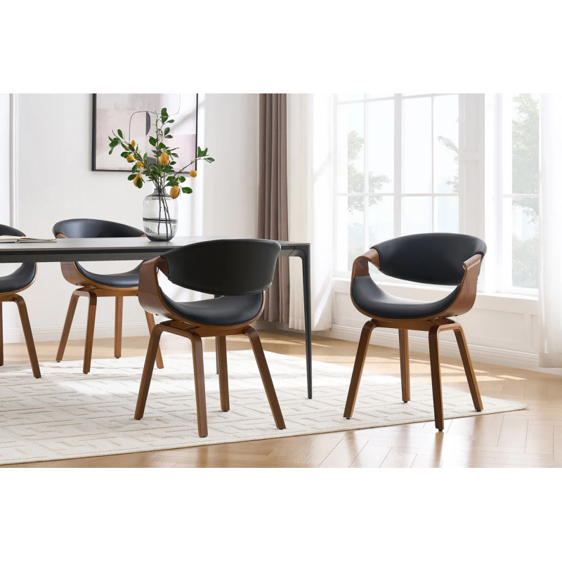 ORGANIC -II design szék - fekete/dió