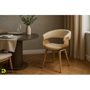 ORGANIC design szék - beige/tölgy INVICTA