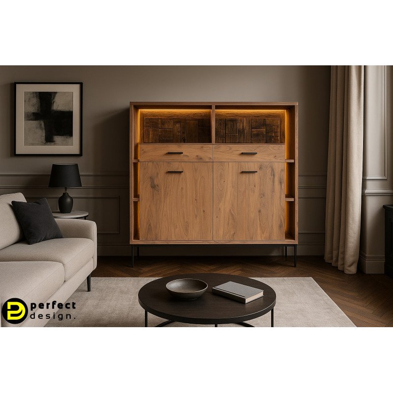 VELMOR design akác szekrény - 150cm