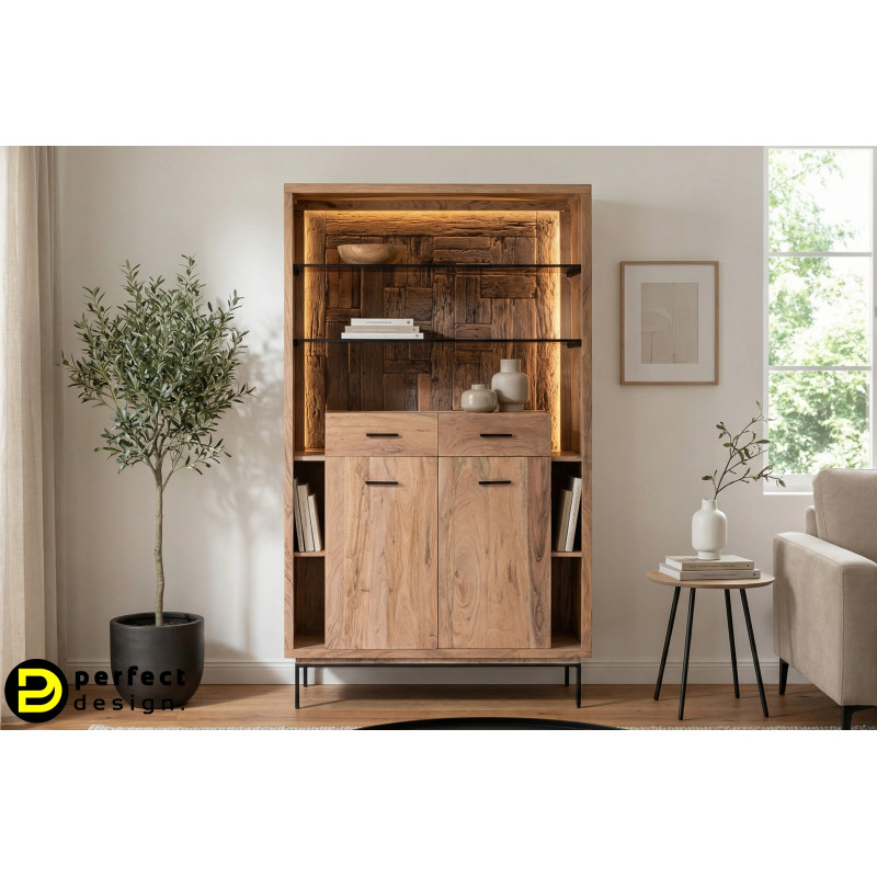 VELMOR -II design akác polc - 195cm