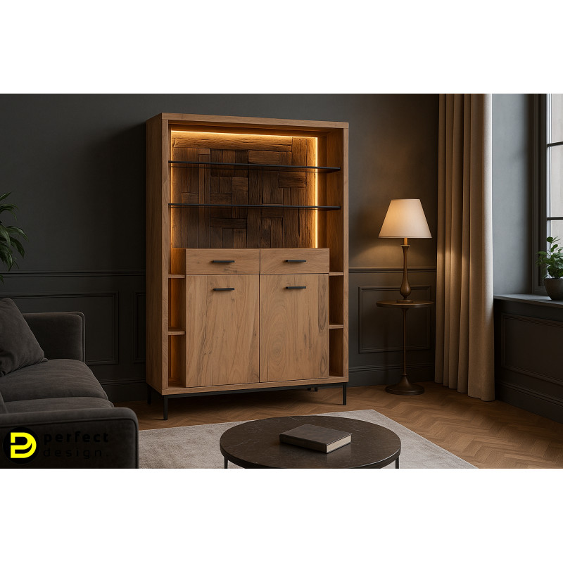 VELMOR -II design akác polc - 195cm