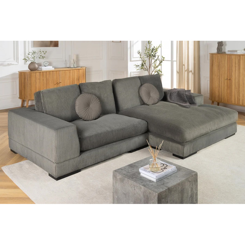 BABYLON design kordbársony kanapé - 270cm - szürke
