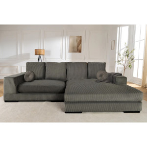 BABYLON design kordbársony kanapé - 270cm - szürke
