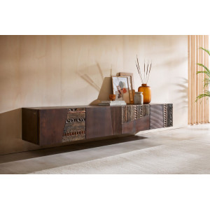 IMARA prémium mangófa fali TV-szekrény - 200cm bútor