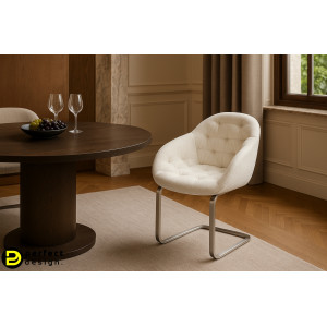 GAIO prémium boucle étkezőszék - beige/fehér/szürke