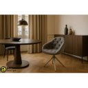 GAIO-II prémium boucle étkezőszék - beige/fehér/szürke