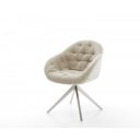 GAIO-II prémium boucle étkezőszék - beige/fehér/szürke