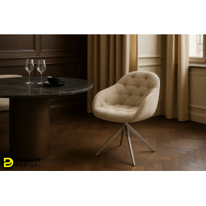 GAIO-II prémium boucle étkezőszék - beige/fehér/szürke