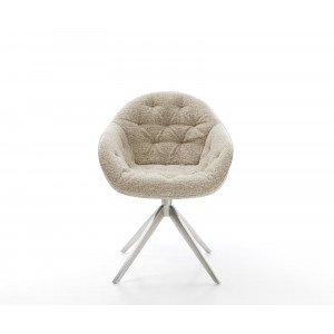 GAIO-II prémium boucle étkezőszék - beige/fehér/szürke